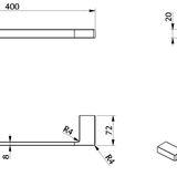 Milos Single Towel Rail - 400mm