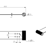 Mica Fluted Stainless Shelf - 400mm