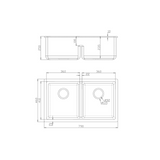 Fomos Sink 790 x 460mm – Double Bowl