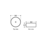 Artis 88 Basin - 360mm x 360mm x 120mm - Matte White with Straight Edge