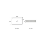 Hudson Square 520x320x120 Concrete Fluted White Basin