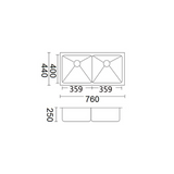 Luminare Sink 760 x 440mm – Double Bowl