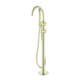 Mica Freestanding Bath Mixer with Hand Shower - FLUTED
