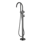 Mica Freestanding Bath Mixer with Hand Shower - FLUTED