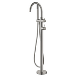 Mica Freestanding Bath Mixer with Hand Shower - FLUTED