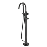 Mica Freestanding Bath Mixer with Hand Shower - FLUTED