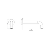LVB Mica Bath/Basin Spout – 220mm – Curved Spout