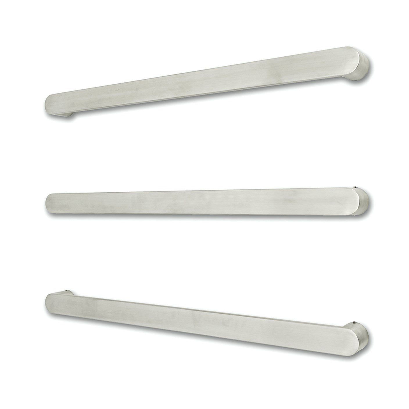 Single flat faced bar with curved fixing arm