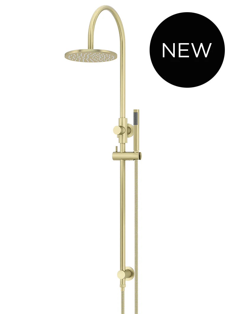 ROUND GOOSENECK SHOWER SET WITH 200MM ROSE, SINGLE-FUNCTION HAND SHOWER