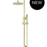 ROUND GOOSENECK SHOWER SET WITH 200MM ROSE, SINGLE-FUNCTION HAND SHOWER