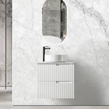 Noosa 600mm Satin White Wall Hung Vanity