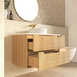 Byron Fluted 900mm Woodland Oak Wall Hung Vanity