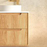 Byron Fluted 600mm Woodland Oak Wall Hung Vanity
