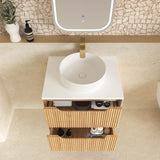 Byron Fluted 600mm Woodland Oak Wall Hung Vanity