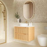 Byron Fluted 750mm Woodland Oak Wall Hung Vanity