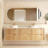 Byron Fluted 1800mm Woodland Oak Wall Hung Vanity