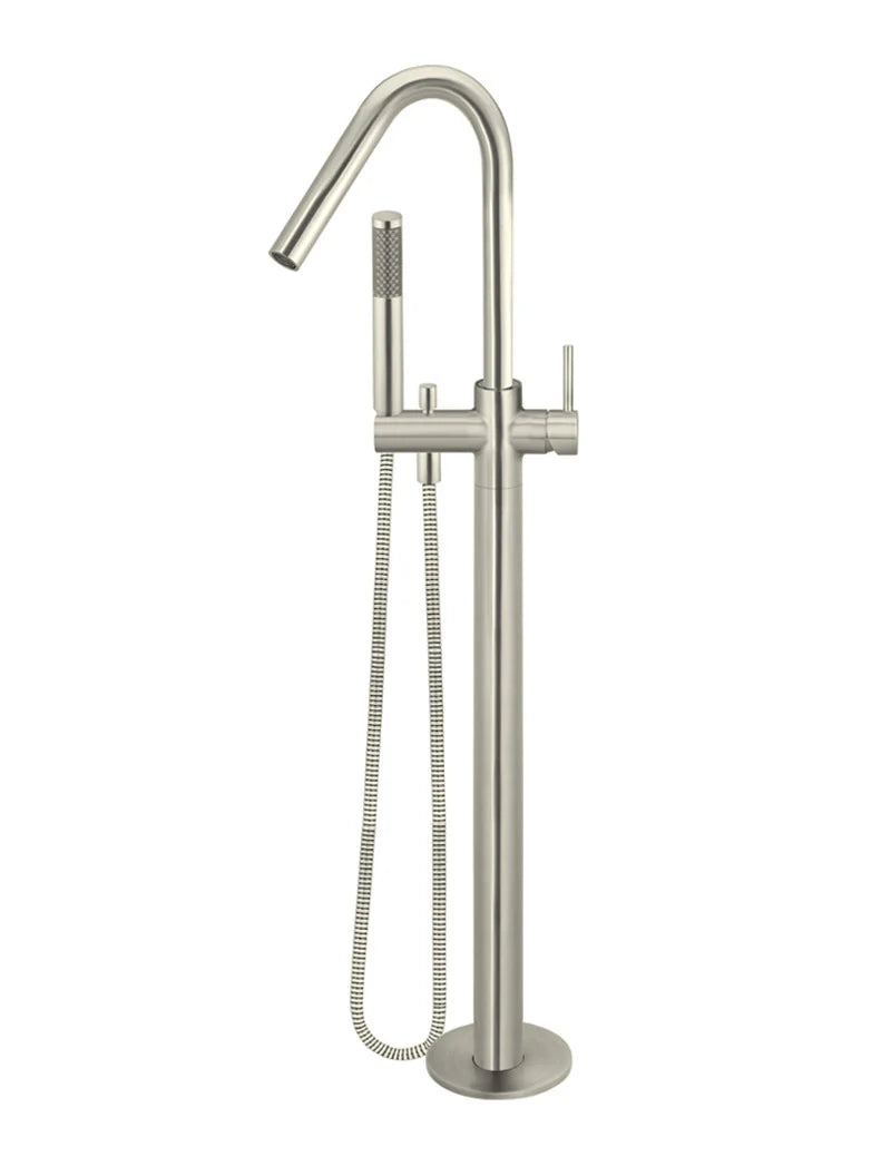 Round Freestanding Bath Spout and Hand Shower