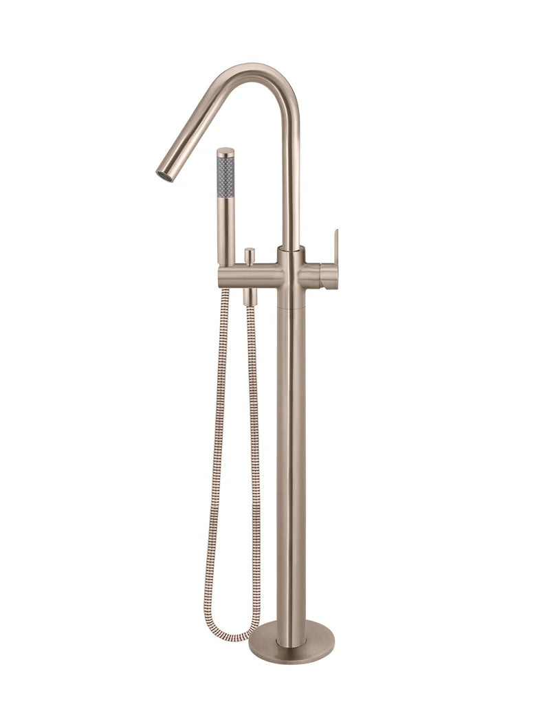 Round Paddle Freestanding Bath Spout and Hand Shower
