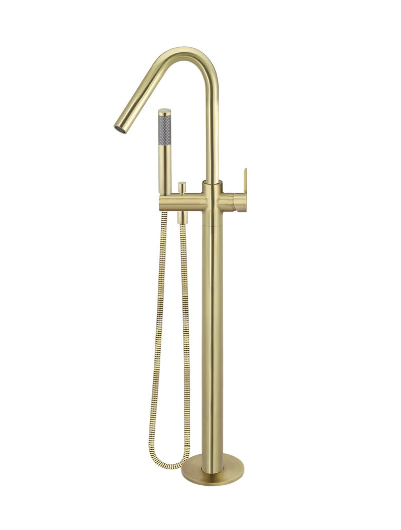 Round Paddle Freestanding Bath Spout and Hand Shower