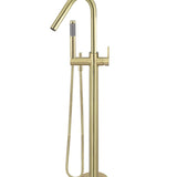 Round Paddle Freestanding Bath Spout and Hand Shower