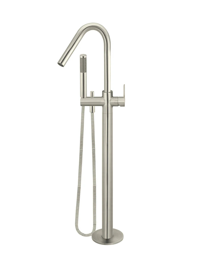 Round Paddle Freestanding Bath Spout and Hand Shower