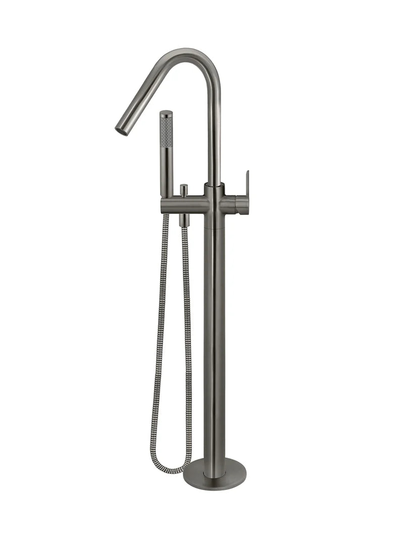 Round Paddle Freestanding Bath Spout and Hand Shower