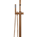 Round Pinless Freestanding Bath Spout and Hand Shower