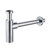 Round bottle trap for 32mm basin waste and 32mm waste pipe with 40mm adapter - Polished