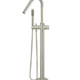 Round Pinless Freestanding Bath Spout and Hand Shower