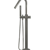 Round Pinless Freestanding Bath Spout and Hand Shower